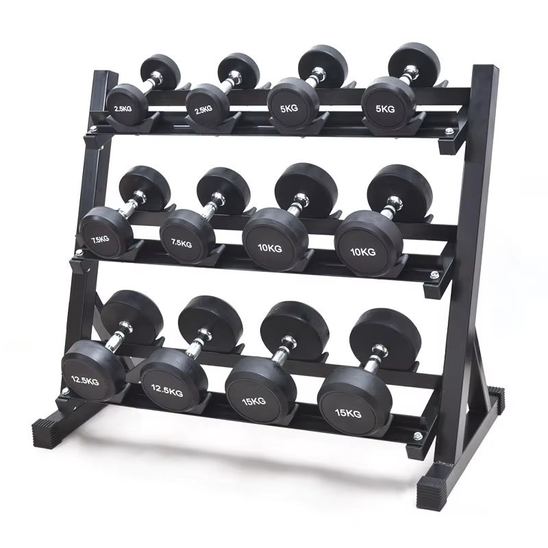 Black Fixed Rubber Dumbbell,MY SHOP,Black Fixed Rubber Dumbbell