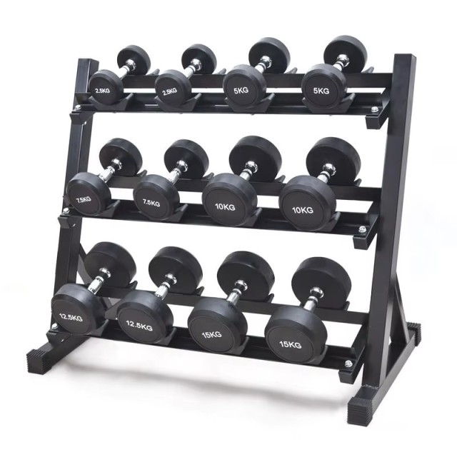 Black Fixed Rubber Dumbbell,MY SHOP,Black Fixed Rubber Dumbbell