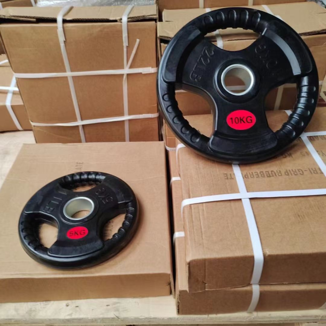 three-hole rubber coated steel weight plates with handle,MY SHOP,three-hole rubber coated steel weight plates with handle