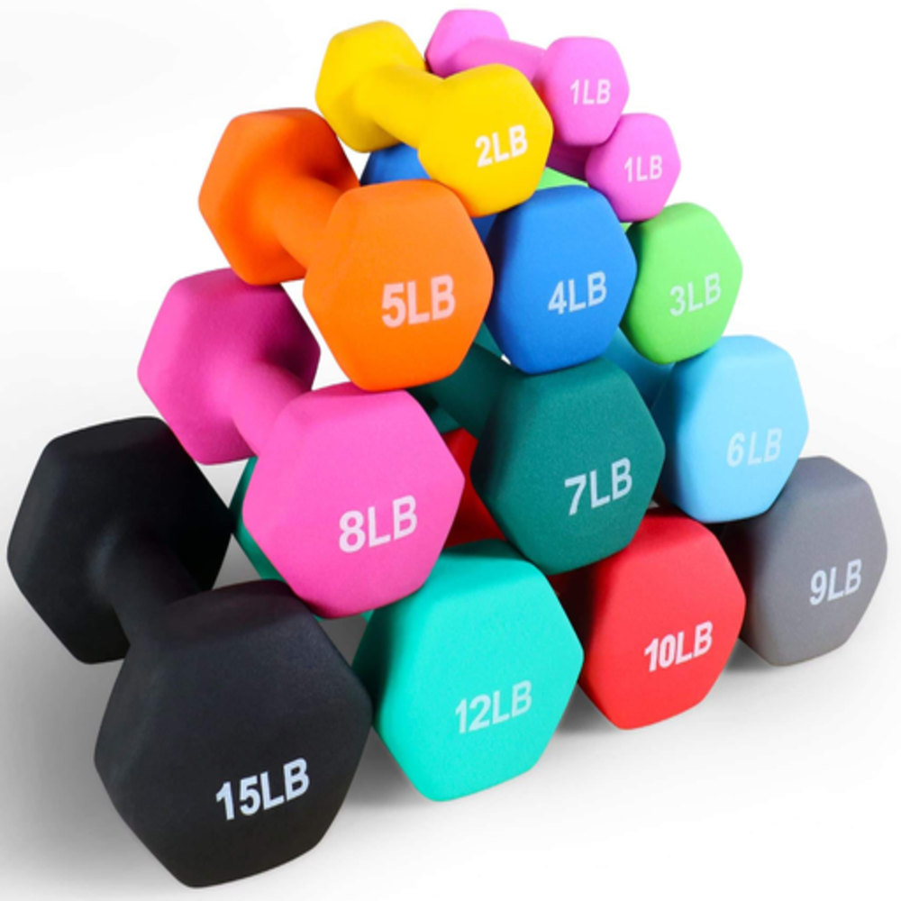 Hexagon Neoprene Coated Colorful Hand Weights Frosted Dumbbell,,Hexagon Neoprene Coated Colorful Hand Weights Frosted Dumbbell