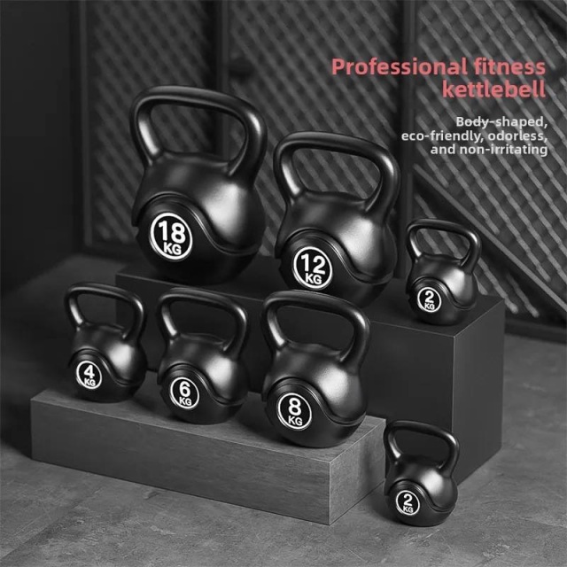 Black Cement Core PE Kettlebell Weight for Full Body Workout,dilifitness,Black Cement Core PE Kettlebell Weight for Full Body Workout