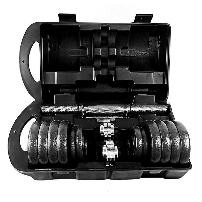 Factory Wholesale 2 in 1 Convertible Chrome Dumbbell Barbell Set Cast Iron Mirror Chrome Plates Adjustable Home Gym Fitness Dumbbell Set with Storage Case,dilifitness,2 in 1 Convertible Chrome Dumbbell Barbell Set