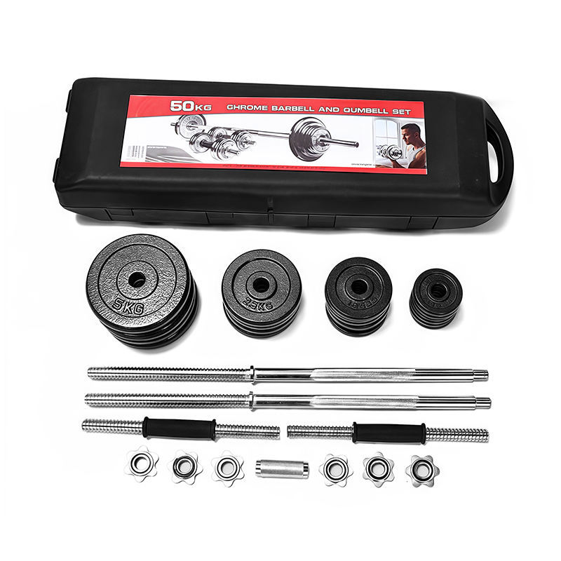 Factory Wholesale 2 in 1 Convertible Chrome Dumbbell Barbell Set Cast Iron Mirror Chrome Plates Adjustable Home Gym Fitness Dumbbell Set with Storage Case,dilifitness,2 in 1 Convertible Chrome Dumbbell Barbell Set