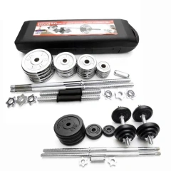 Factory Wholesale 2 in 1 Convertible Chrome Dumbbell Barbell Set Cast Iron Mirror Chrome Plates Adjustable Home Gym Fitness Dumbbell Set with Storage Case,dilifitness,2 in 1 Convertible Chrome Dumbbell Barbell Set