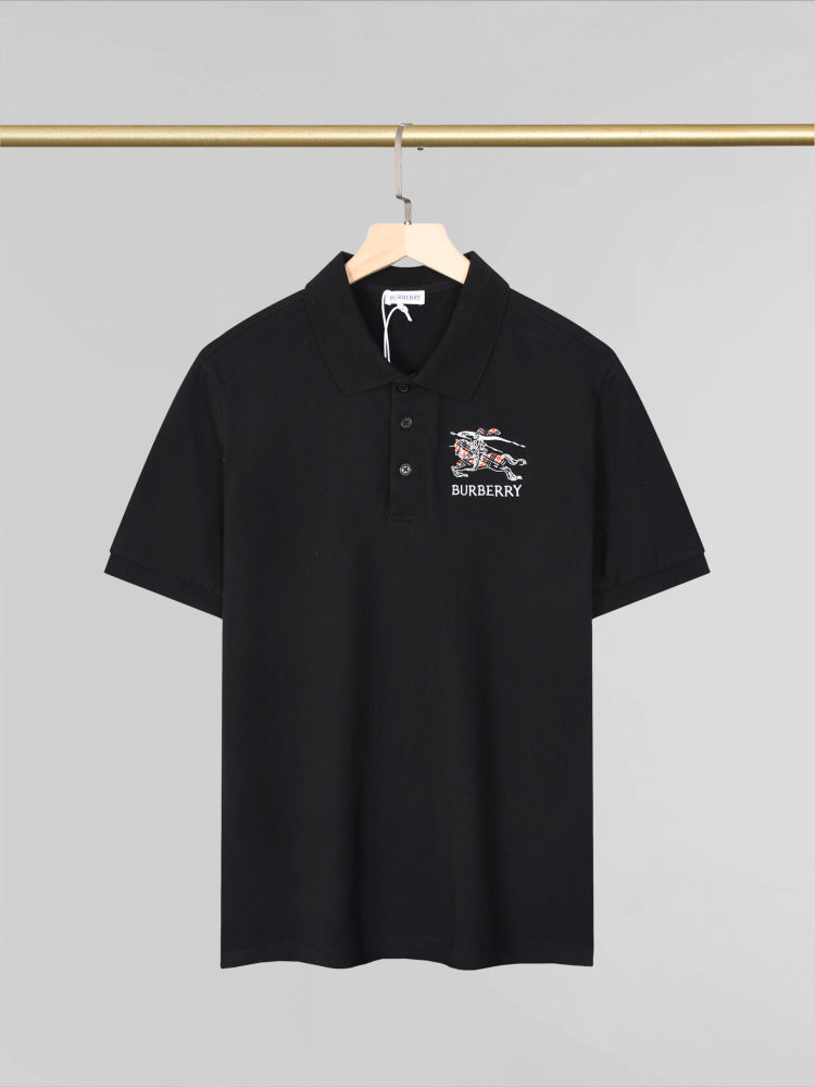 Burberry War Horse Polo Shirt with Turn-Down Collar Short Sleeve