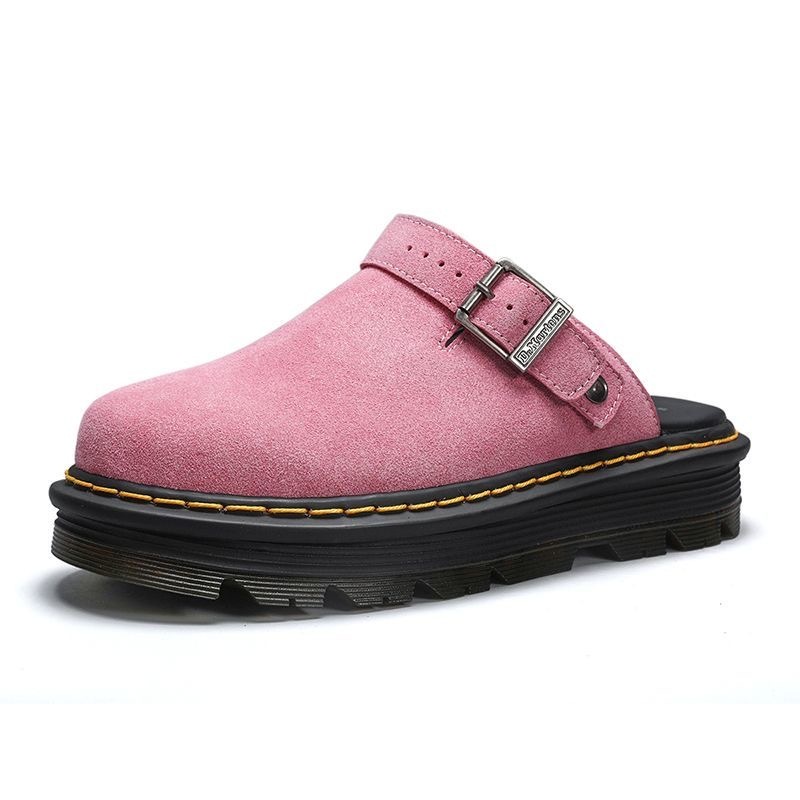 Dr. Martens Martin ZebZag unisex slip-on suede mules with closed toe, casual and stylish platform sandals