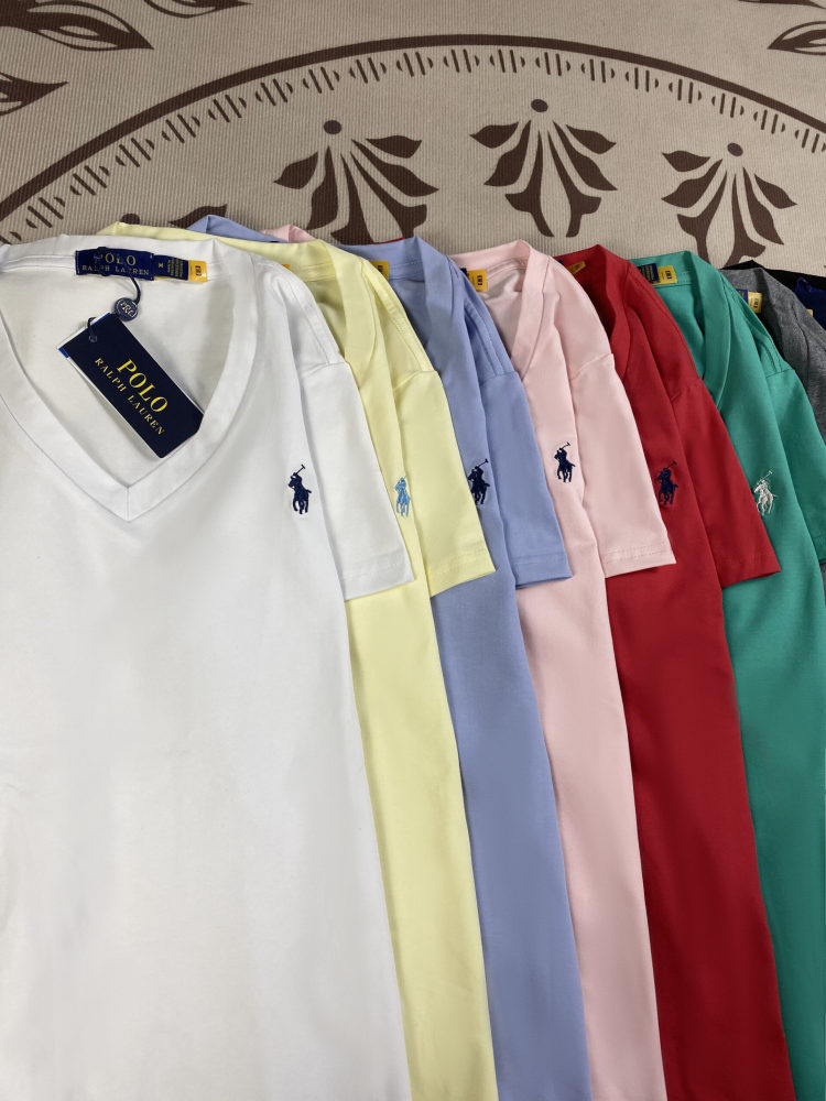 Ralph Lauren Women's Casual V-neck Short-sleeved T-shirt