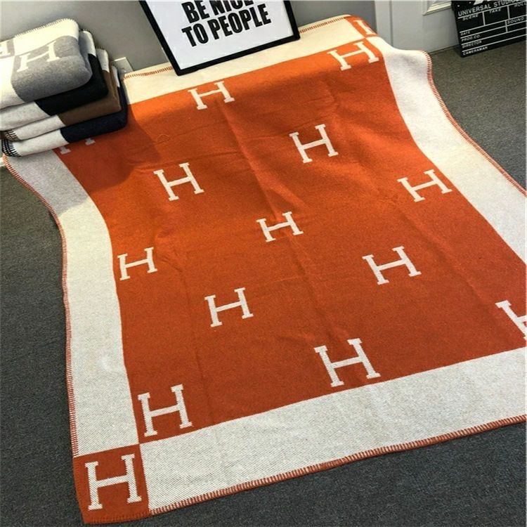 Hermès cashmere wool blanket, sofa blanket, all-season blanket, office towel blanket, nap blanket, air conditioning blanket