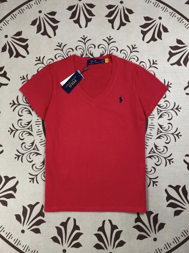 Ralph Lauren Women's Casual V-neck Short-sleeved T-shirt