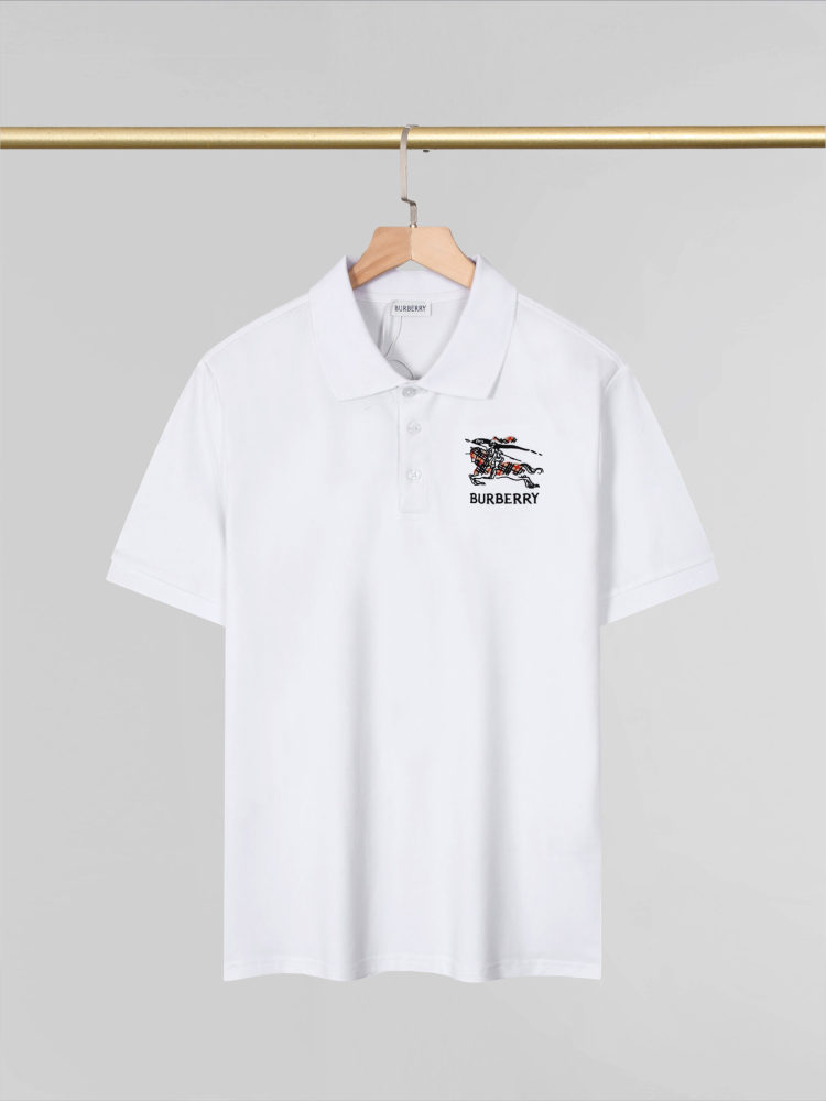 Burberry War Horse Polo Shirt with Turn-Down Collar Short Sleeve