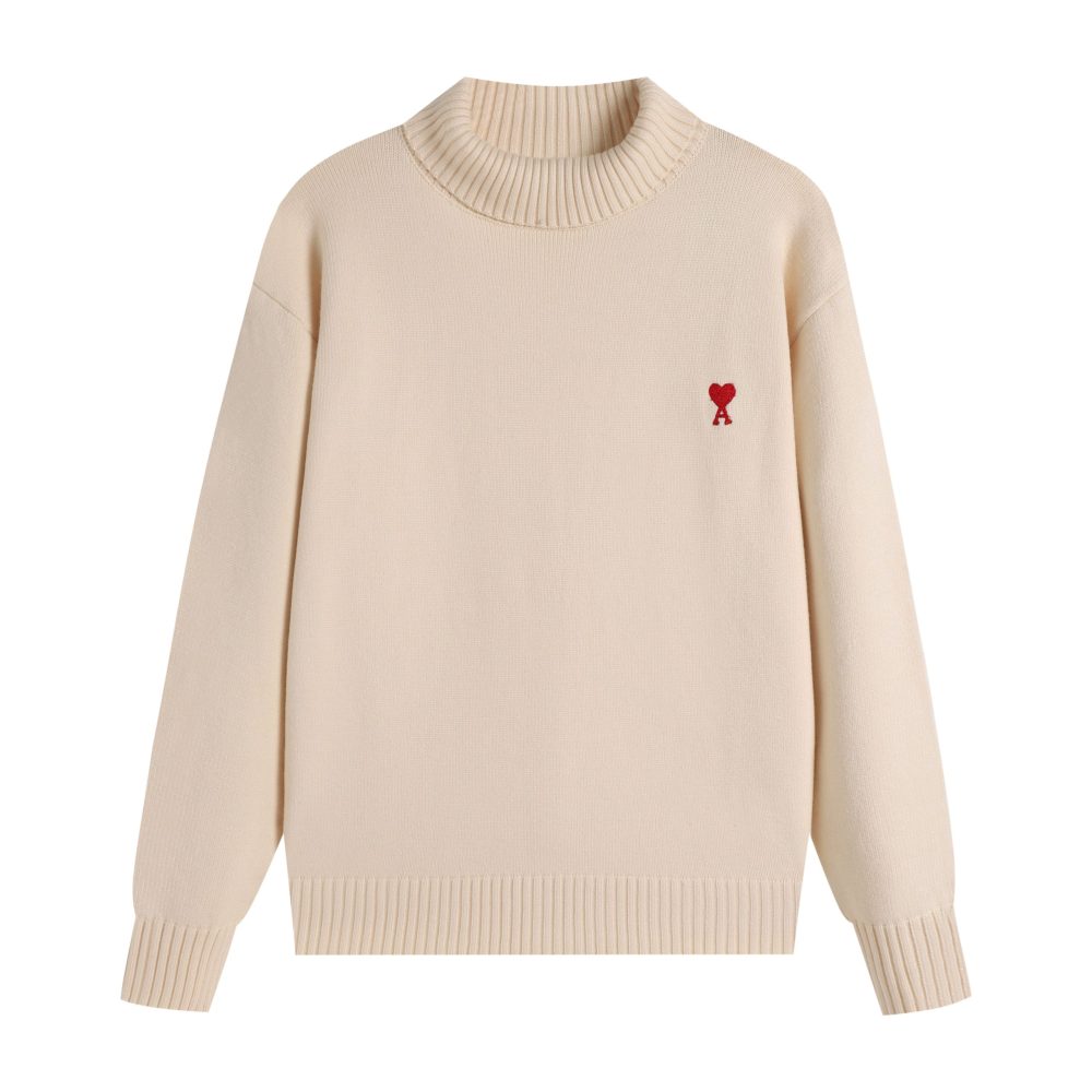 Ami2025 new high neck red little heart woolen sweater (14 colors)