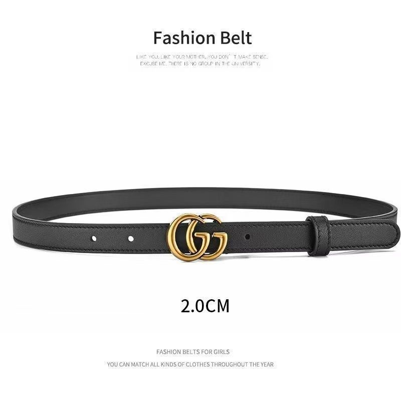 GUCCI cowhide leather new men's and women's letter belt fashionable versatile belt