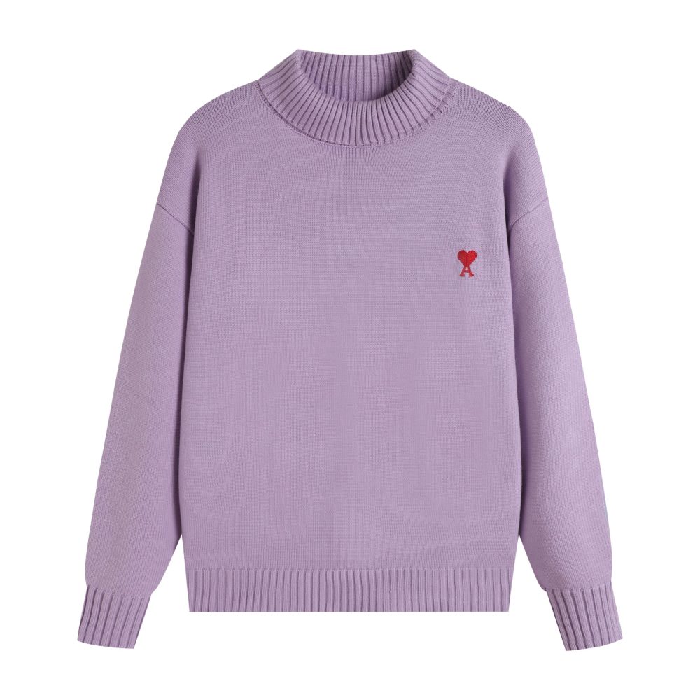 Ami2025 new high neck red little heart woolen sweater (14 colors)