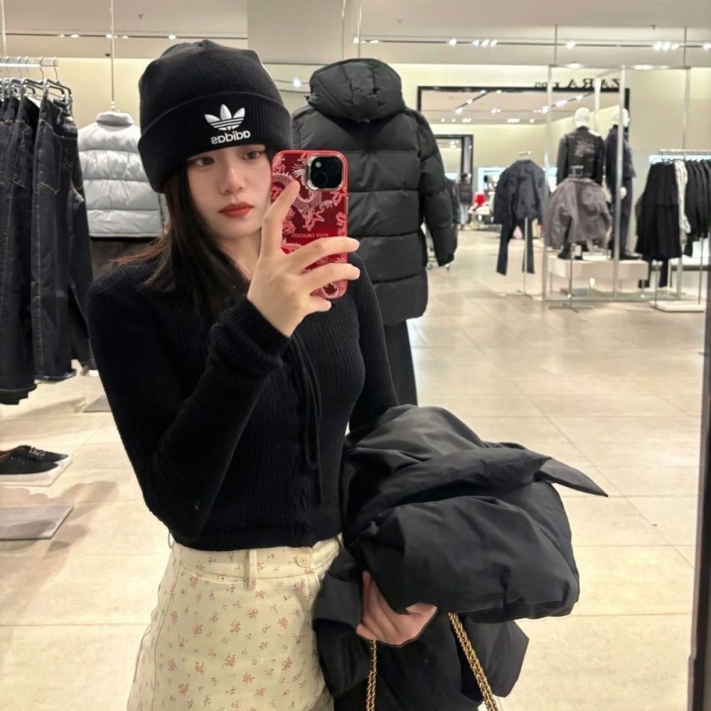 ADIDAS Fall\/Winter Adidas Originals Knit Hat for Men and Women, Windproof Wool Hat, Casual Warm Beanie