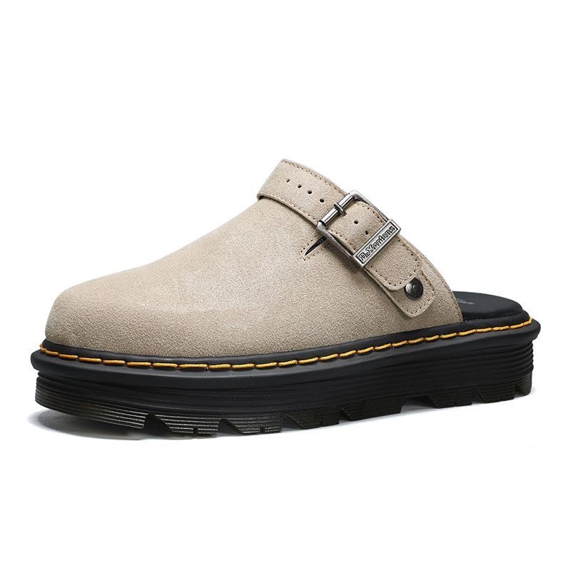 Dr. Martens Martin ZebZag unisex slip-on suede mules with closed toe, casual and stylish platform sandals