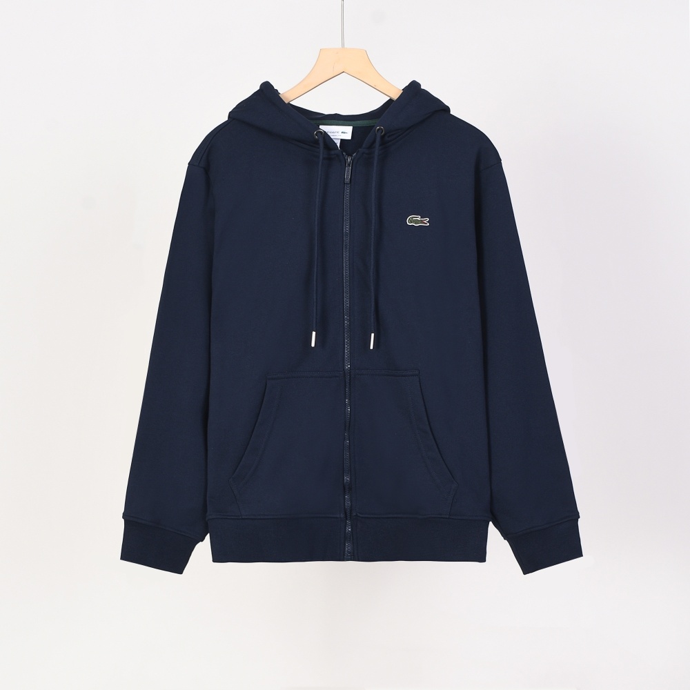 LACOSTE Hooded zippered sweatshirt jacket