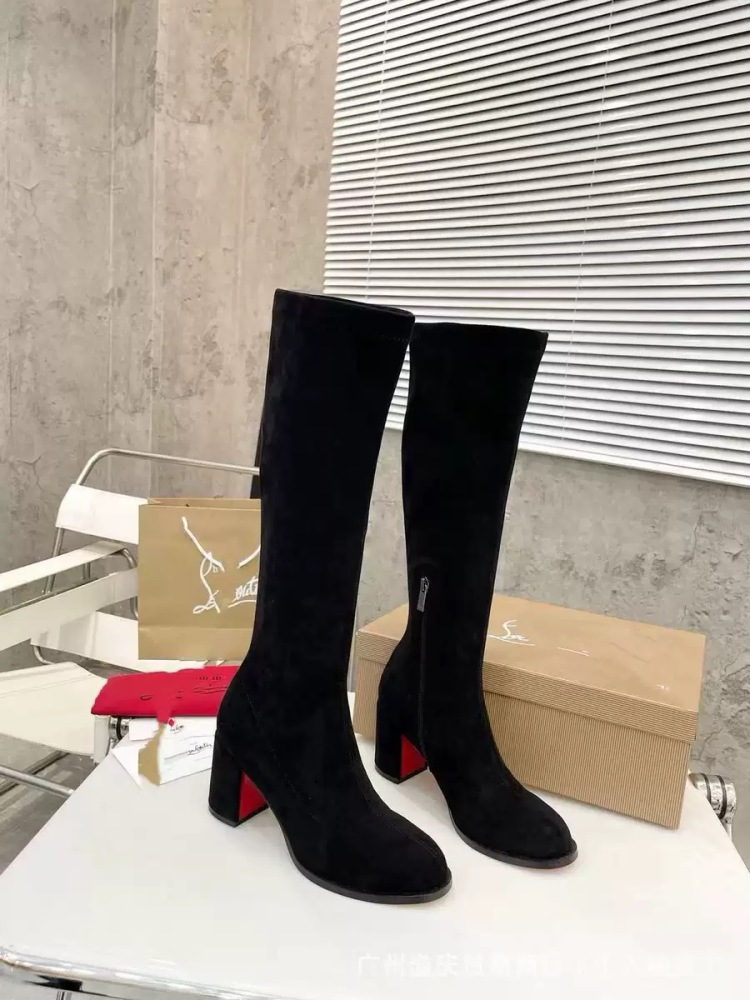 Christian Louboutin Genuine Leather Women's Red-Soled Boots