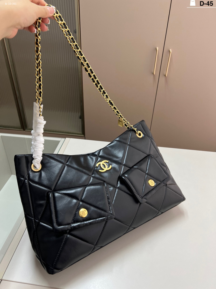 CHANEL denim tote chain bag shoulder tote bag