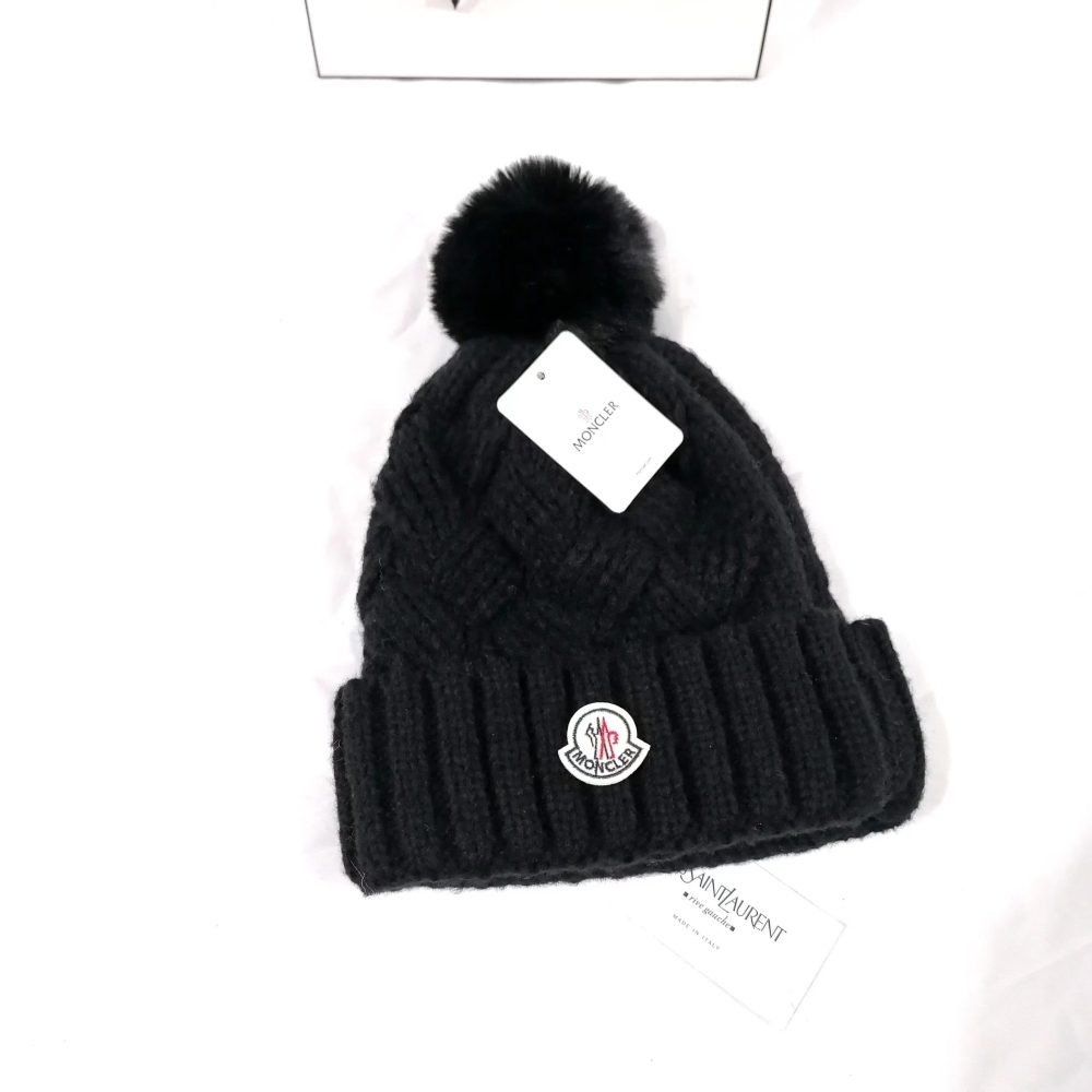 Monogram chunky wool knitted hat