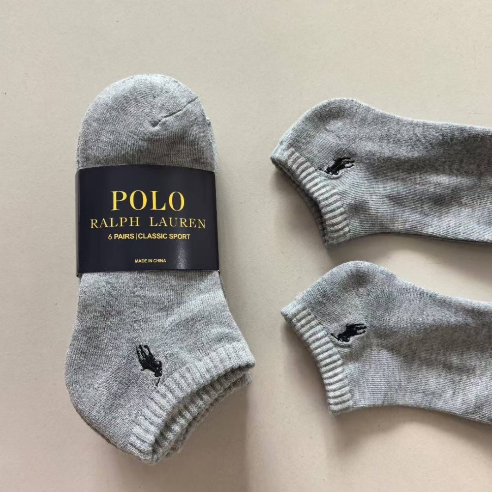 Ralph Lauren Breathable Casual Socks for Men and Women (6-Pair Pack)