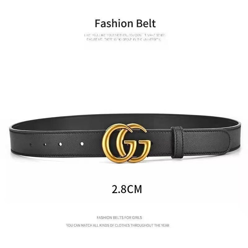 GUCCI cowhide leather new men's and women's letter belt fashionable versatile belt