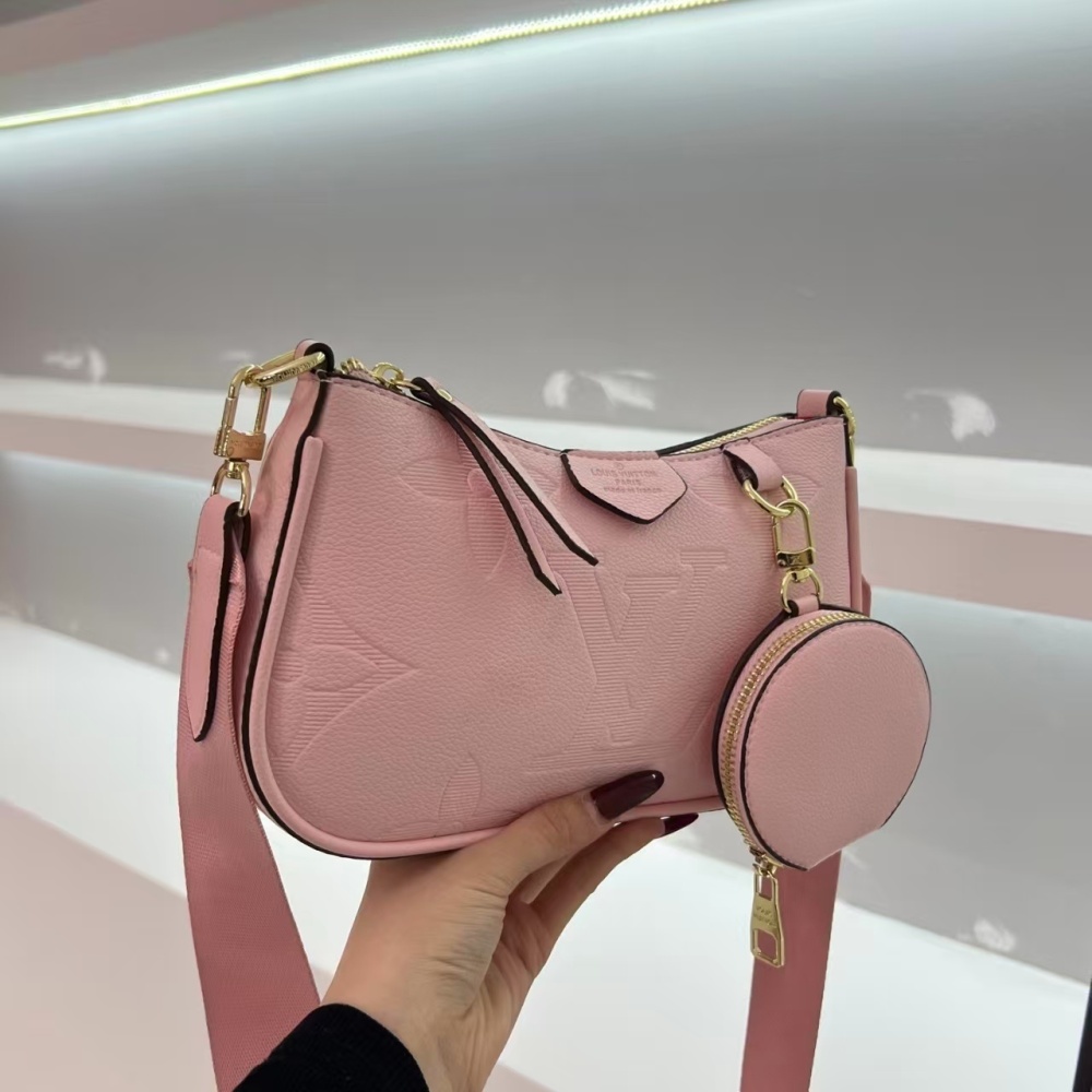 LV women's shoulder bag with small round bag