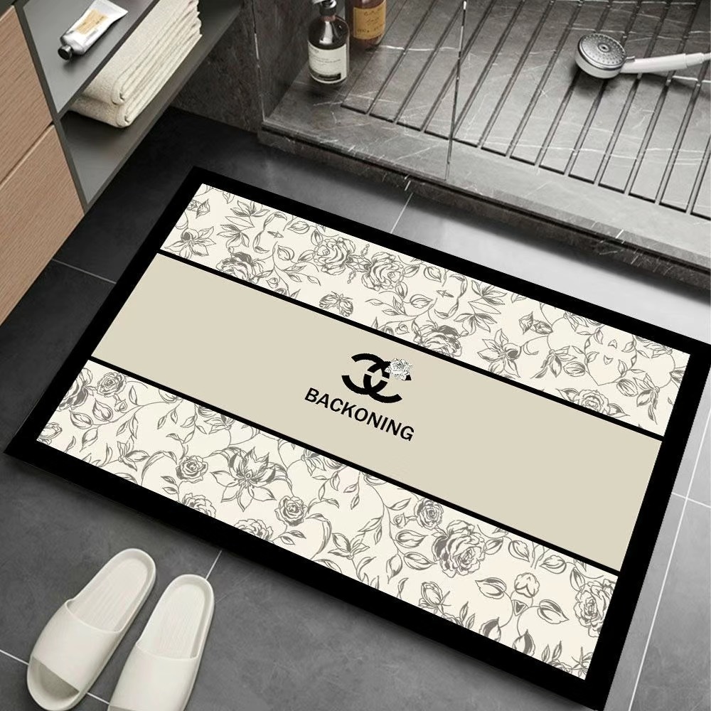 CHANEL minimalist diatomaceous earth doormat for bathrooms and toilets, absorbent, non-slip, quick-drying, and wash-free.