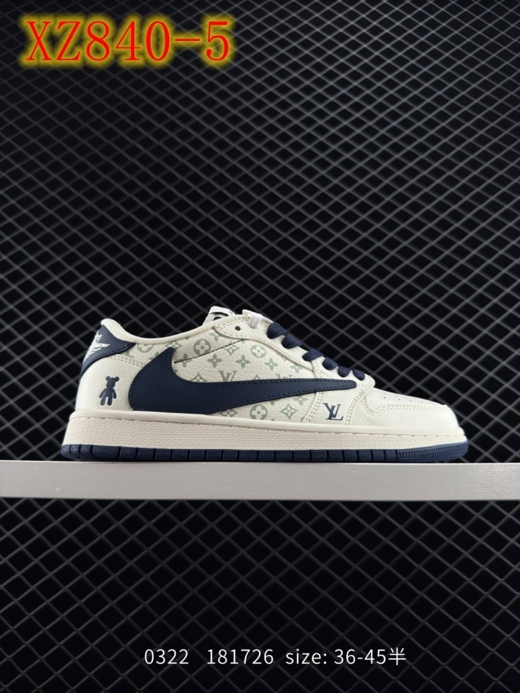 XZ840 fragment design x Travis Scott xA 1 Low OG SP\" Black\/Green Toe “"