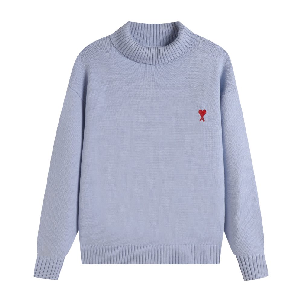 Ami2025 new high neck red little heart woolen sweater (14 colors)