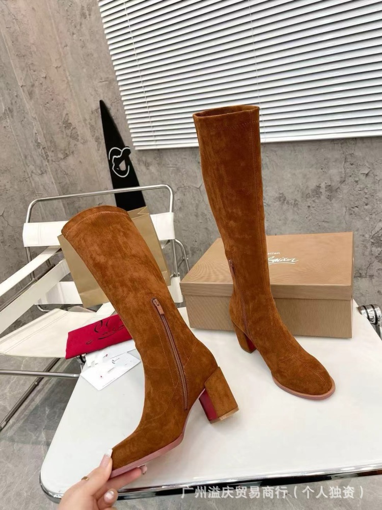 Christian Louboutin Genuine Leather Women's Red-Soled Boots