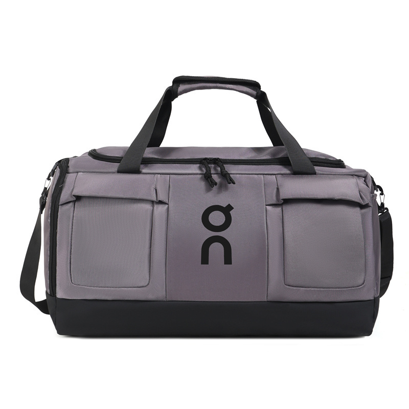 ON Large-capacity bag with separate wet and dry compartments, shoe rack, fitness and travel features.