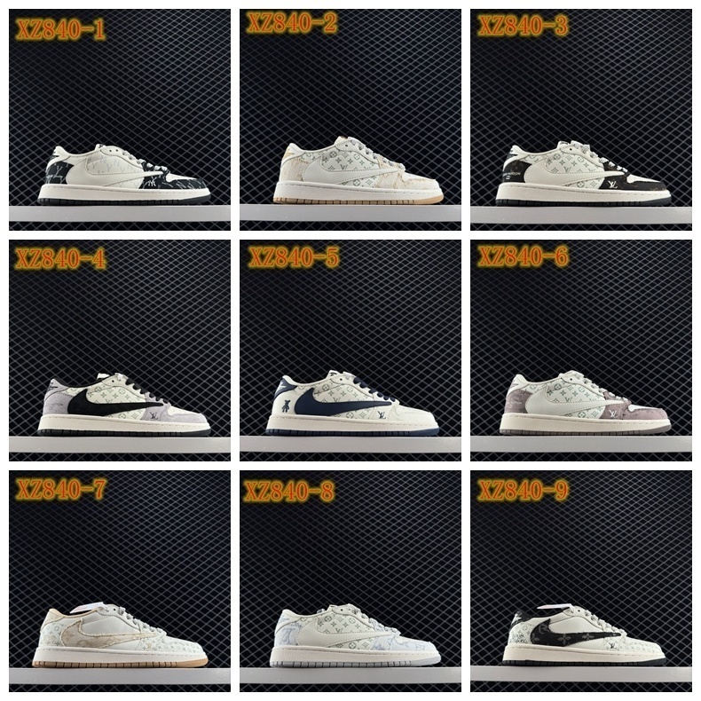 XZ840 fragment design x Travis Scott xA 1 Low OG SP\" Black\/Green Toe “"