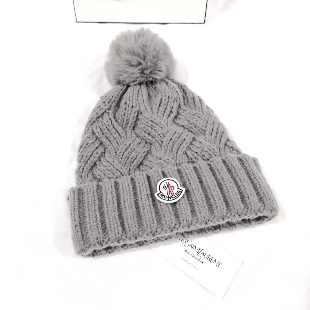 Monogram chunky wool knitted hat