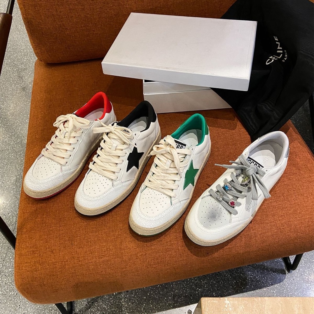 Genuine leather star-patterned white sneakers for women, autumn style, trendy flat, distressed, retro, dirty sneakers