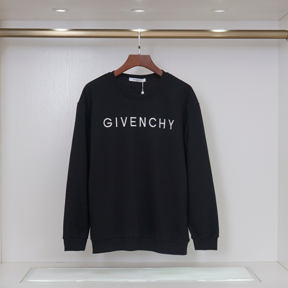 Givenchy classic crewneck sweatshirt with embroidery on the front and back.