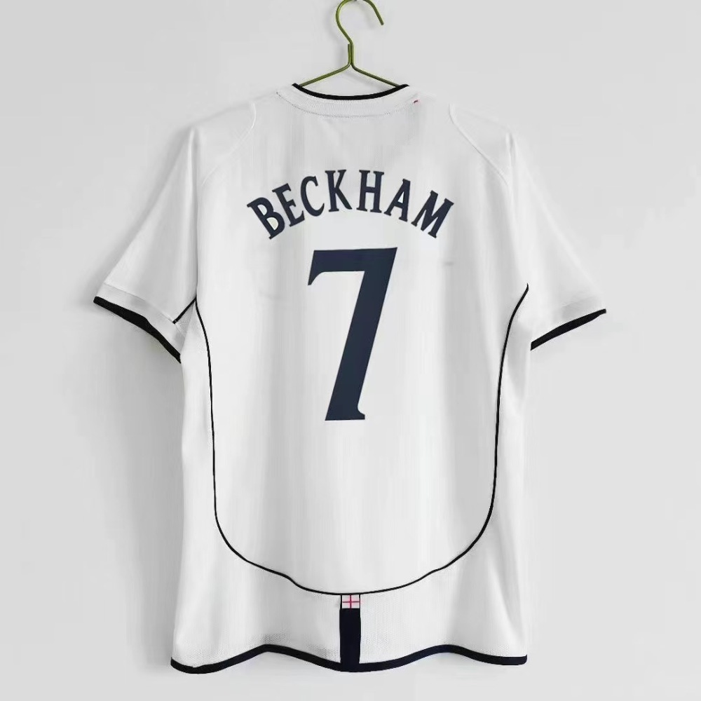 1998 England World Cup jersey, number 7, Beckham home short-sleeved retro jersey, Owen football kit