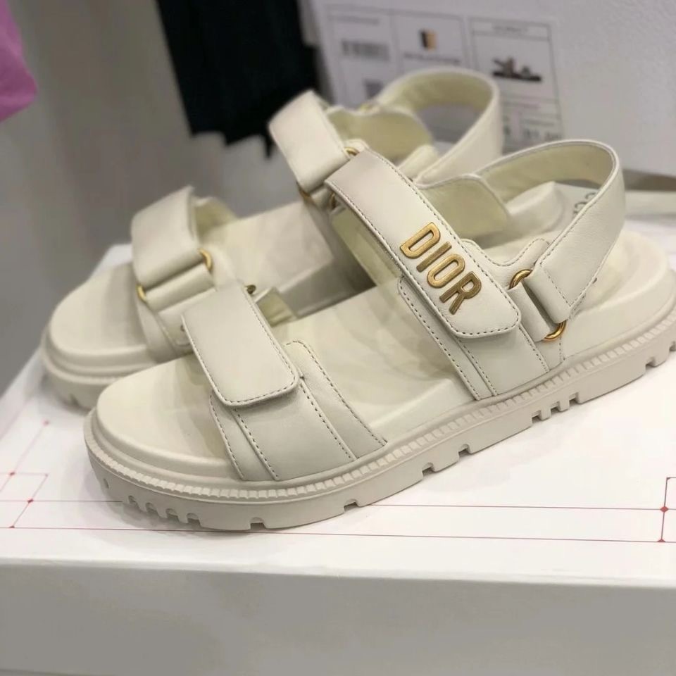 DIOR new classic platform beach sandals for women, featuring Velcro closures.