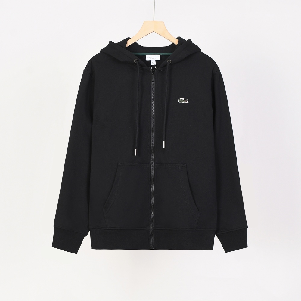 LACOSTE Hooded zippered sweatshirt jacket