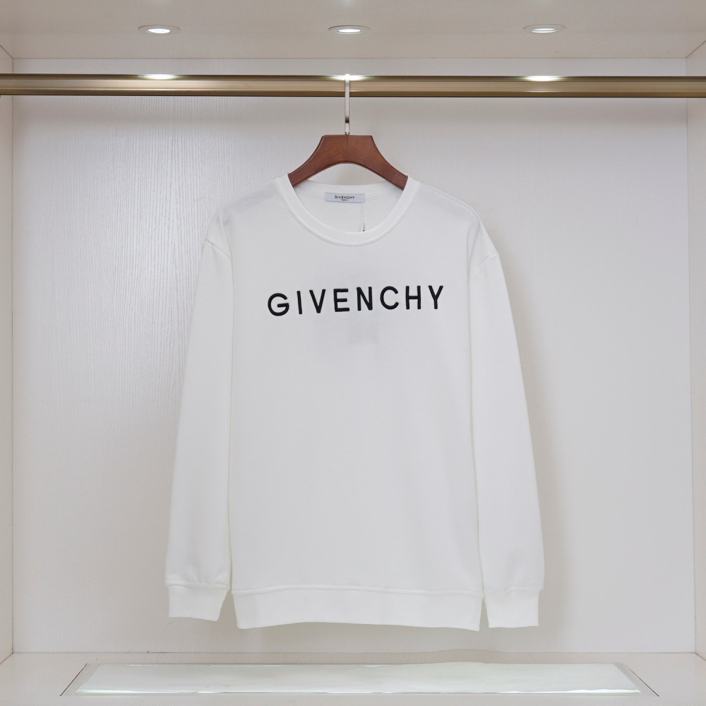 Givenchy classic crewneck sweatshirt with embroidery on the front and back.