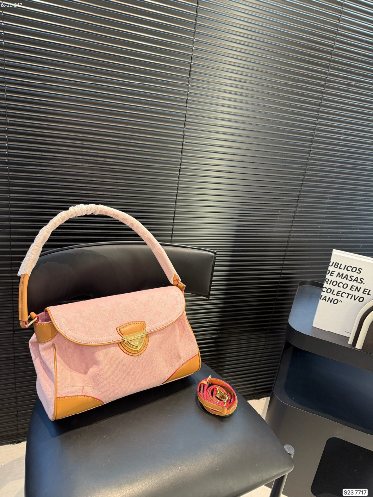 Louis Vuitton women's denim shoulder and armpit handbag