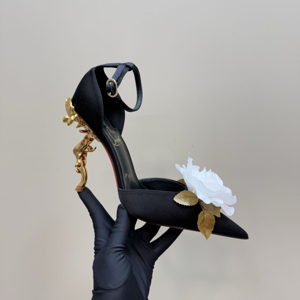 CHRISTIAN LOUBOUTIN Genuine Leather Women's Feminist Wand Red-Soled High Heels