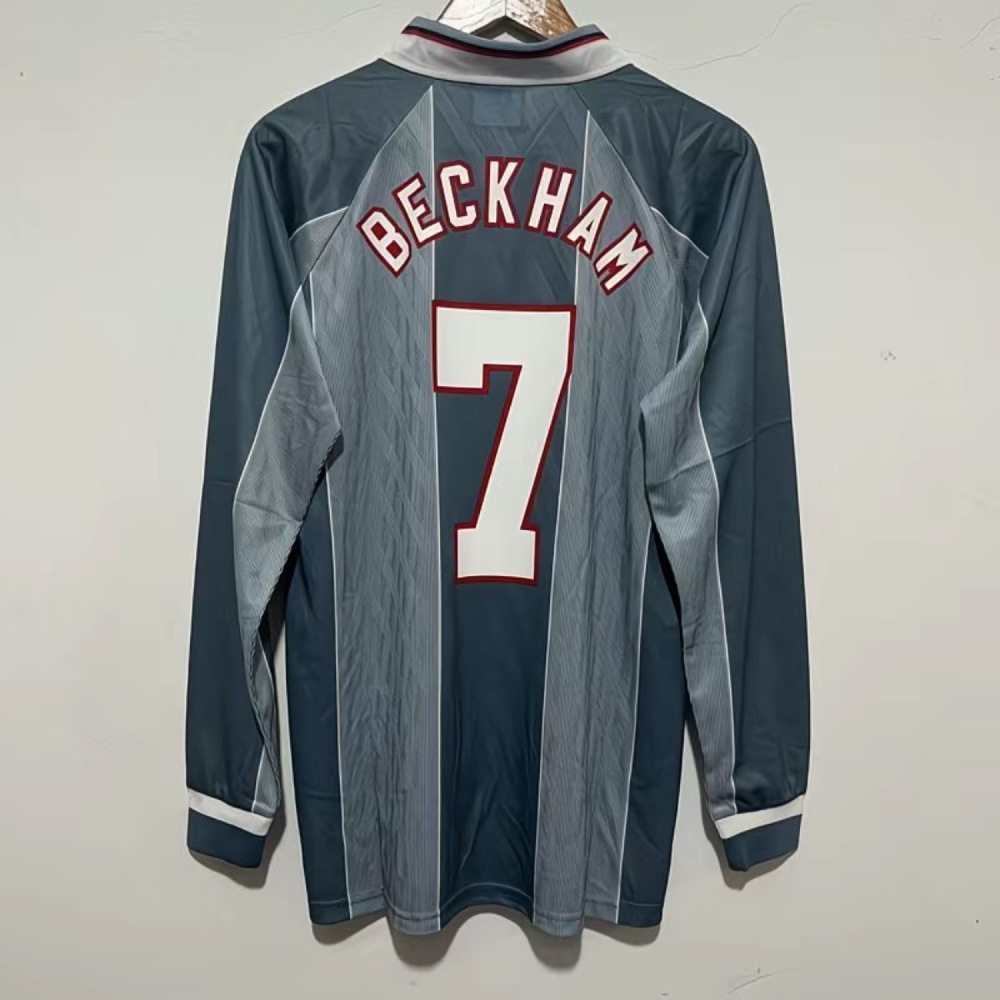 1998 England World Cup jersey, number 7, Beckham home short-sleeved retro jersey, Owen football kit