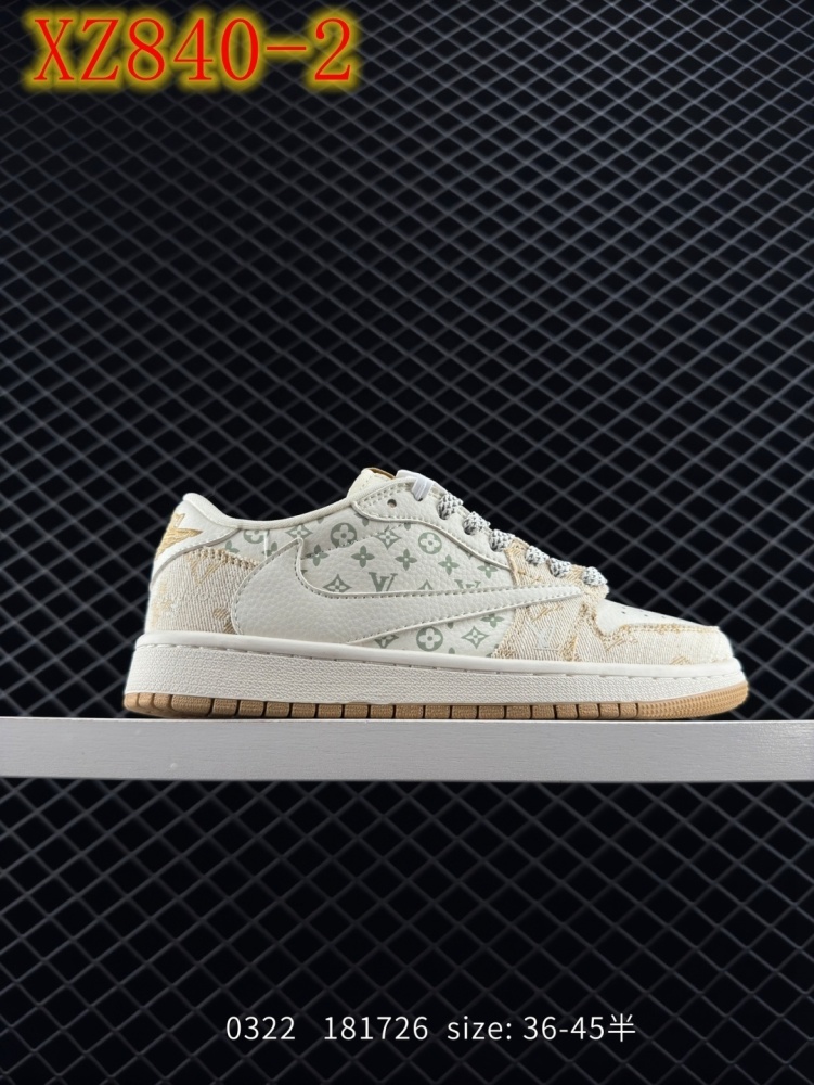 XZ840 fragment design x Travis Scott xA 1 Low OG SP\" Black\/Green Toe “"