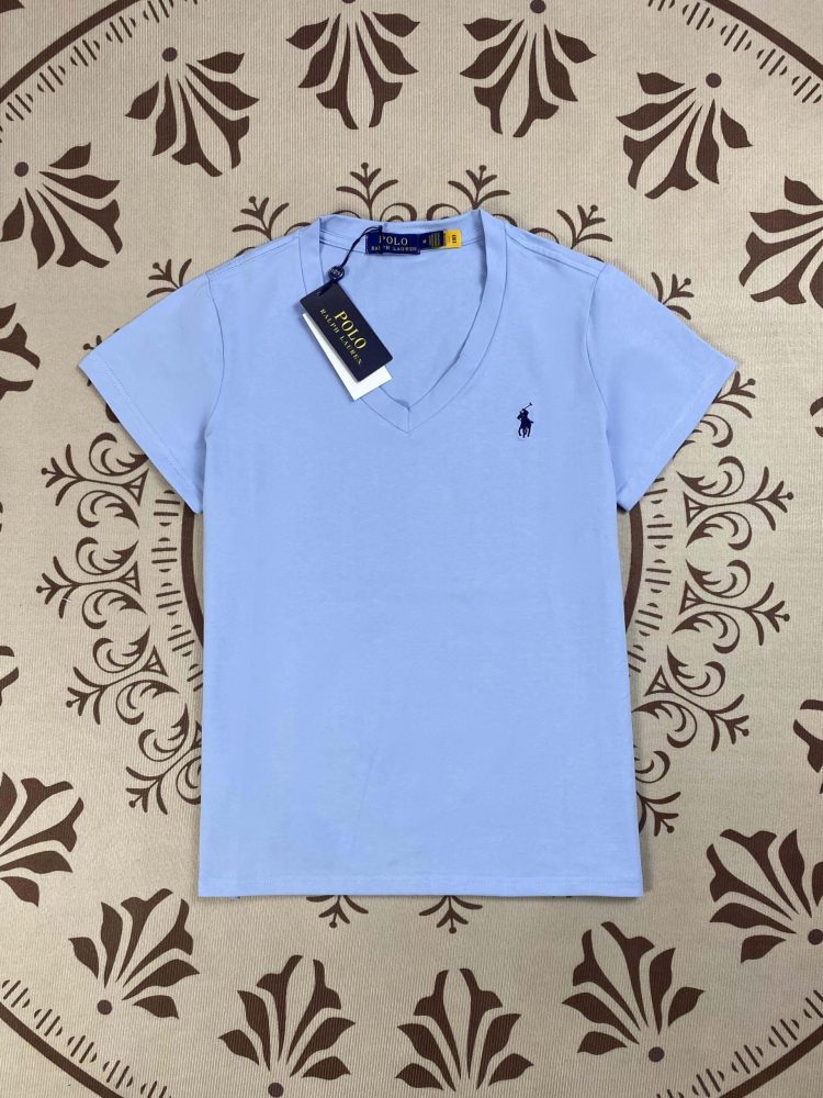 Ralph Lauren Women's Casual V-neck Short-sleeved T-shirt