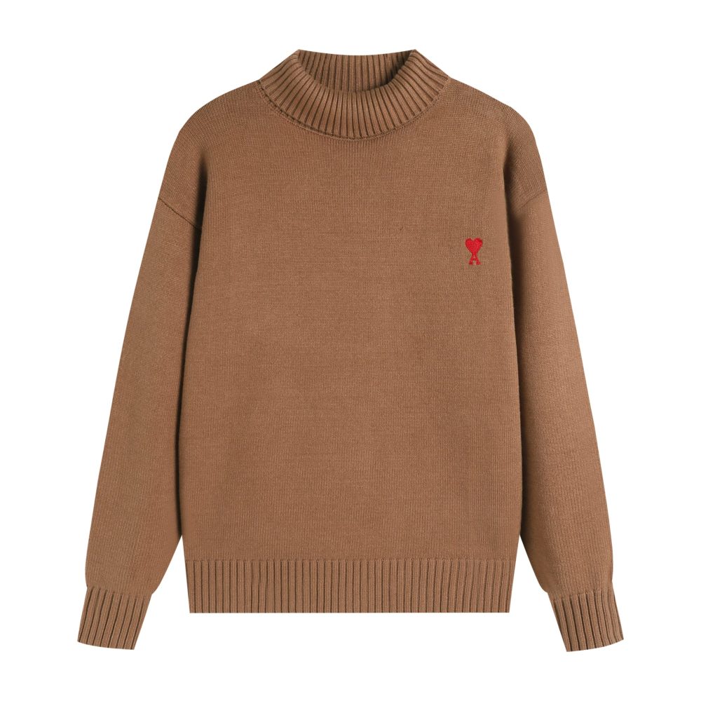 Ami2025 new high neck red little heart woolen sweater (14 colors)