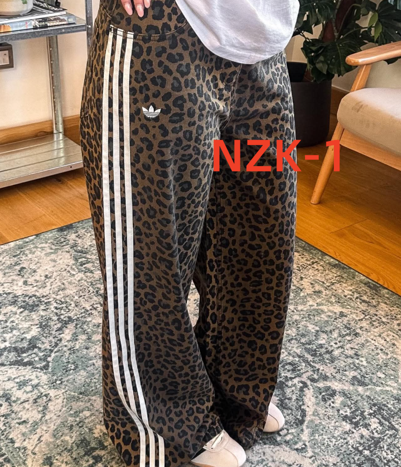 ADIDAS Leopard Print Jeans for Men and Women - Casual Pants
