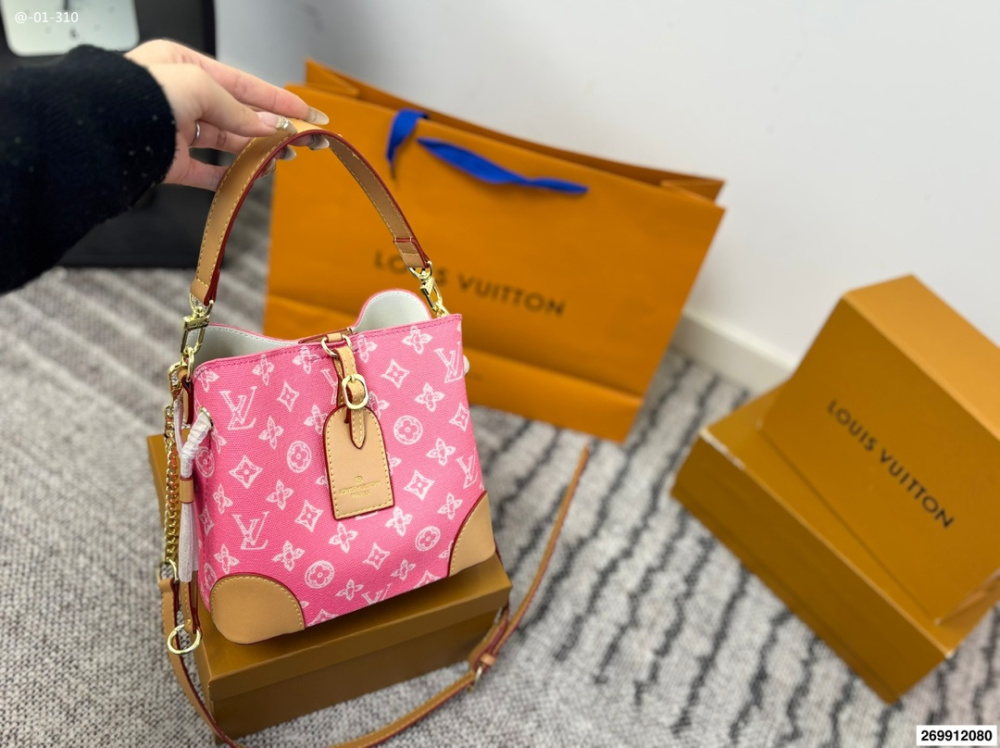 LV monogrammed shoulder bag, crossbody bag, and tote bucket bag (5 colors)