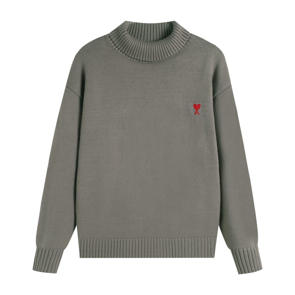 Ami2025 new high neck red little heart woolen sweater (14 colors)