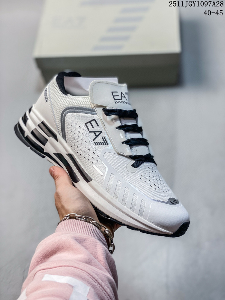 EA7 Mixed-Material Retro Trainer Sneakers