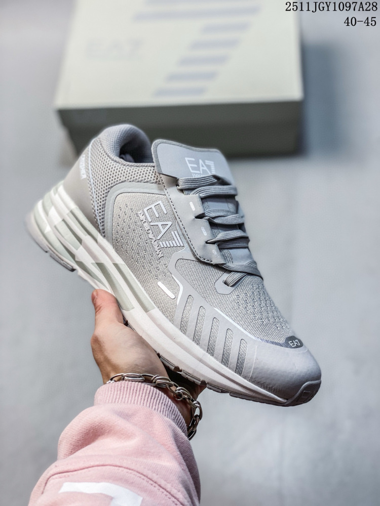 EA7 Mixed-Material Retro Trainer Sneakers